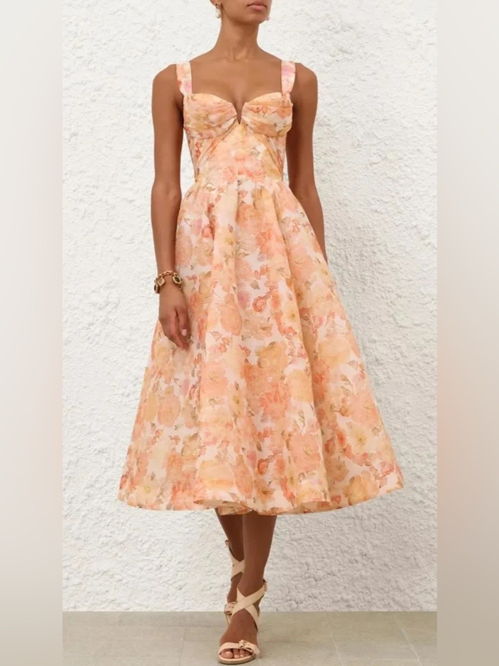 ZIMMERMANN
REBELLION GOLDEN BLOOM DRAPE MIDI DRESS size 1 (4-6)